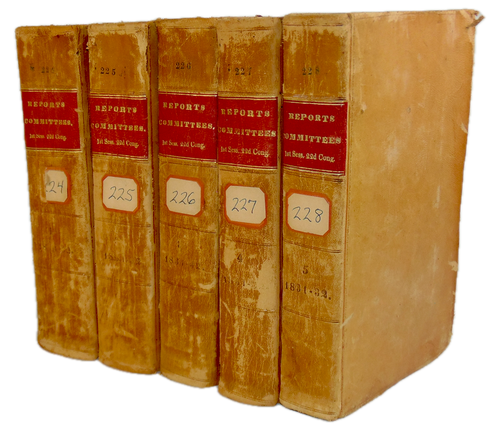 1831 Reports of Committees of The House of Representatives, 5 volume set