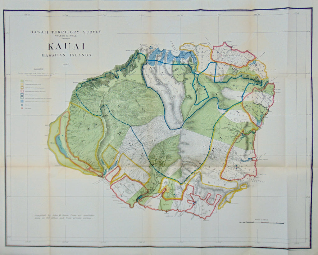 [MAP] Kauai, Hawaiian Islands; Hawaii Territory Survey, dated 1903