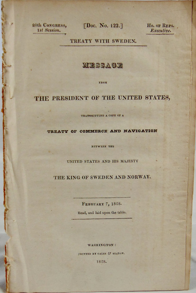 1828 Treaty between the United States and Sweden & Norway