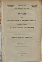 Load image into Gallery viewer, 1828 Treaty between the United States and Sweden &amp; Norway