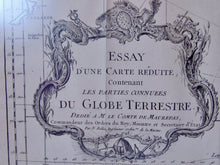 Load image into Gallery viewer, [MAP] Bellin, 1748 World Map, Contenant Les Parties Connuees du Globe Terrestre