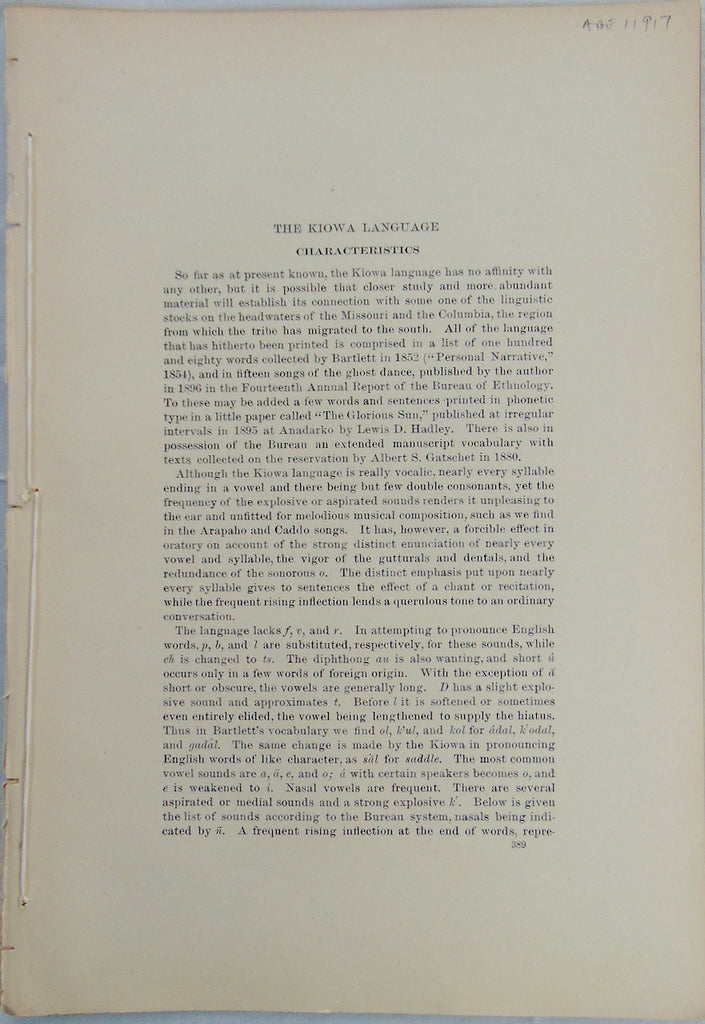 The Kiowa Language.  James Mooney, 1898