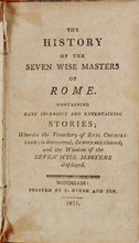 Load image into Gallery viewer, 1811 The History of the Seven Wise Masters of Rome, Book of Sinbad