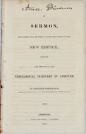 Ebenezer Porter 1818 Sermon, Andover Theological Seminary