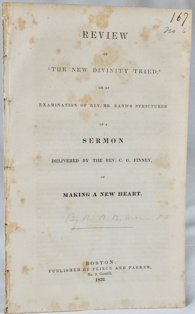 The Theology of Charles Grandison Finney Defended by B. B. Wisner 1832