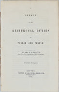 The Reciprocal Duties of Pastor and People 1841 John S. C. Abbott