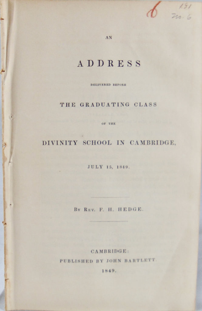 1849 Unitarian Faith the Future of Christianity, Frederic Henry Hedge