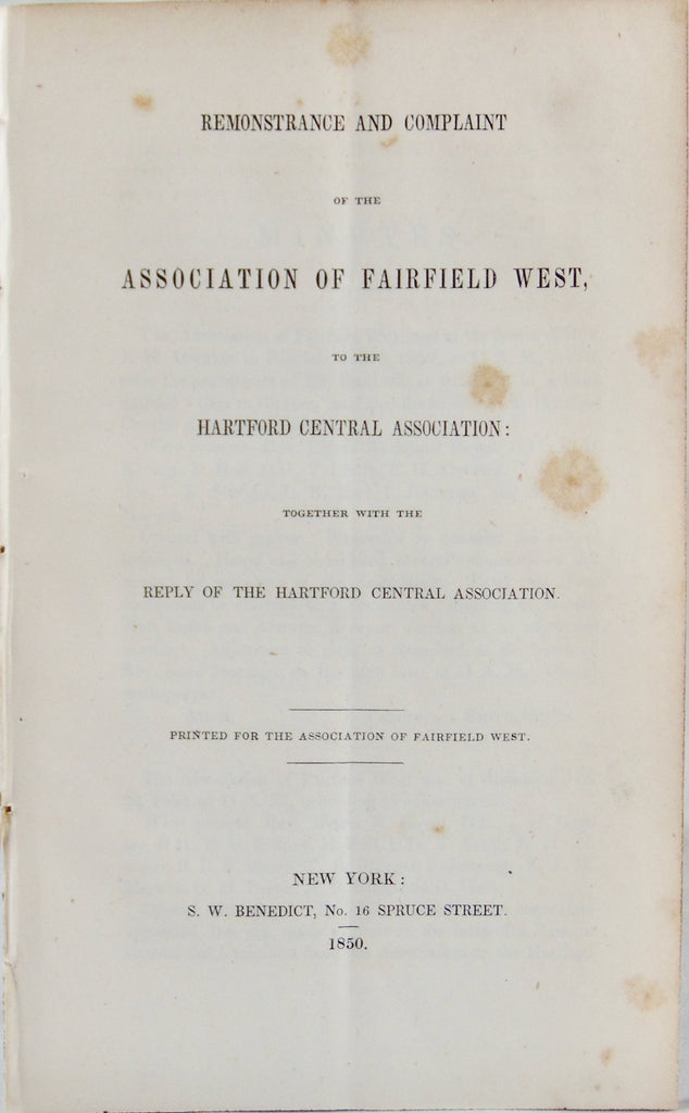1850 Remonstrance & Complaint against Horace Bushnell & his book, God in Christ