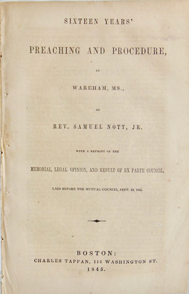1845 Pastor Defends Himself against Charges, former Missionary to India