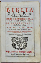 Load image into Gallery viewer, BIBLIA SACRA Vulgatæ Editionis (1732) many woodcut engravings