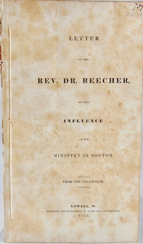 1833 Lyman Beecher's Support of Charles Finney Criticized by Asa Rand