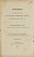 Samuel Spring 1802 Sermon, Massachusetts Missionary Society