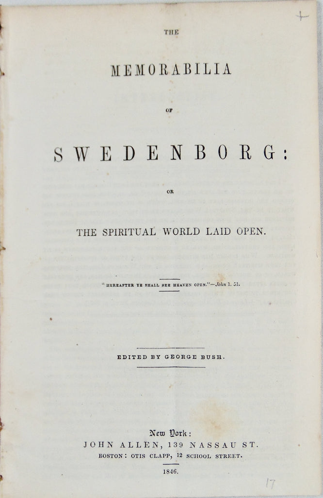 Memorabilia of Swedenborg: or The Spiritual World Laid Open (1846)