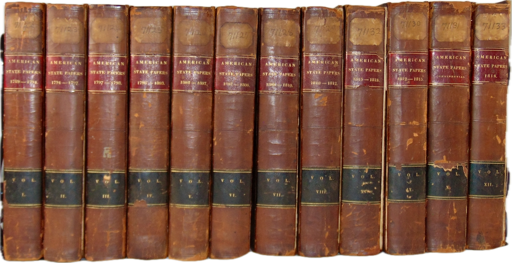 1819 State Papers and Publick Documents of the United States (12 volume set)