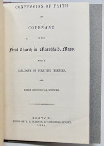 Confession of Faith and Covenant of the First Church in Marshfield, Mass. (1851)
