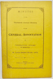 1865-1926 Missouri Congregational Association & Conference Minutes (36 issues)