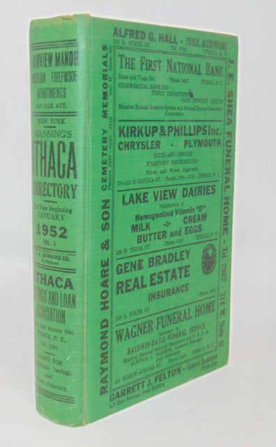 Manning's Ithaca Including Cayuga Heights Village (New York) Directory 1952