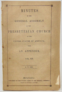 Minutes of the General Assembly of the Presbyterian Church USA, 1849