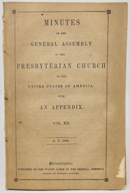 Minutes of the General Assembly of the Presbyterian Church USA, 1849
