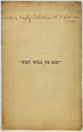 Nevin, Alfred. Why Will Ye Die? or, Divine Solicitude for the Perishing (1855)