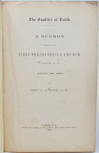Load image into Gallery viewer, Reed, V. D. The Conflict of Truth, 1865 American Civil War Sermon