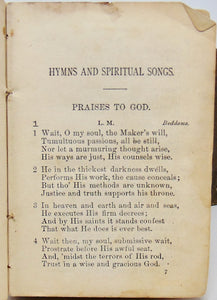 Erasmus Thomas. Regular or Primitive Baptist Hymnal, Hymns & Spiritual Songs