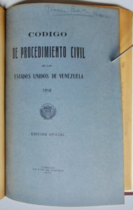Andrade, Ignacio. Codigo Civil de los Estados Unidos de Venezuela, 1916