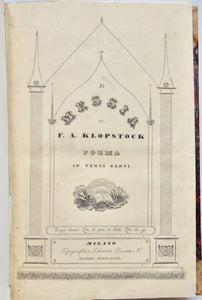 Klopstock, F. A. Il Messia di F. A. Klopstock, Poema in Venti Canti