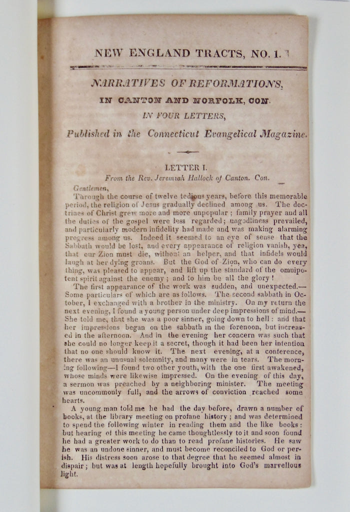 1800 Narratives of REVIVALS in Connecticut