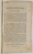 1802 Boston Yellow Fever religious tract, To the Afflicted by Baptist minister
