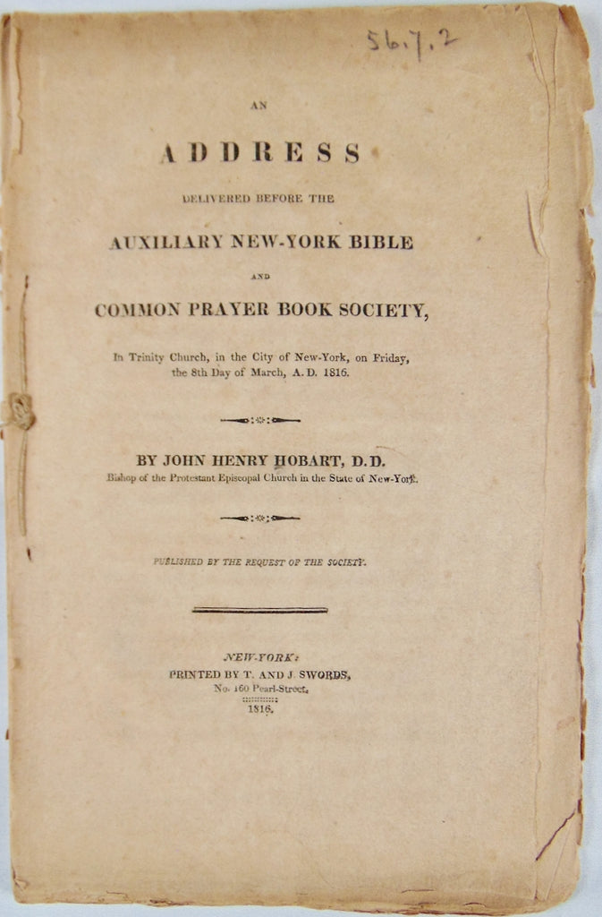 1816 John Henry Hobart, Importance of Bible & Prayer Book Distribution