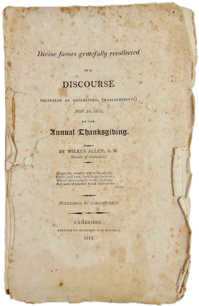 The United States the New Promised Land, 1810 Thanksgiving Sermon
