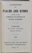 Load image into Gallery viewer, Old Order Mennonite Psalms &amp; Hymns with shape-note tunes
