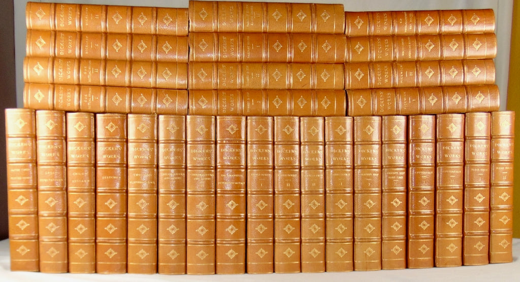 The Works of Charles Dickens, 30 volumes in deluxe leather bindings