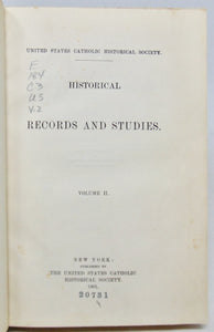 1900-1969 Historical Records and Studies (49 vols plus Index) US Catholic Historical Society
