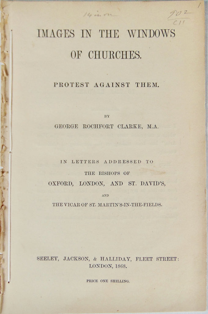 1868 A Protest Against Images in the Windows of Churches