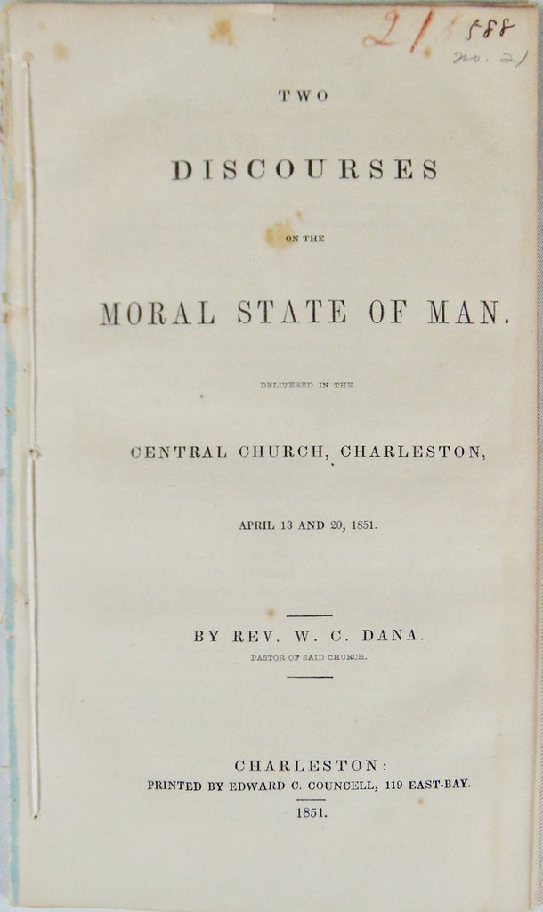 1851 South Carolina Presbyterian on the Moral State of Man, Depravity