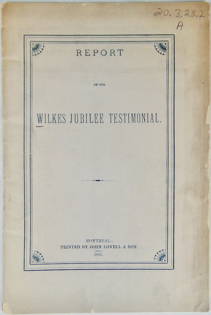 1881 50 Years of Christian Ministry of Rev. Henry Wilkes of Montreal