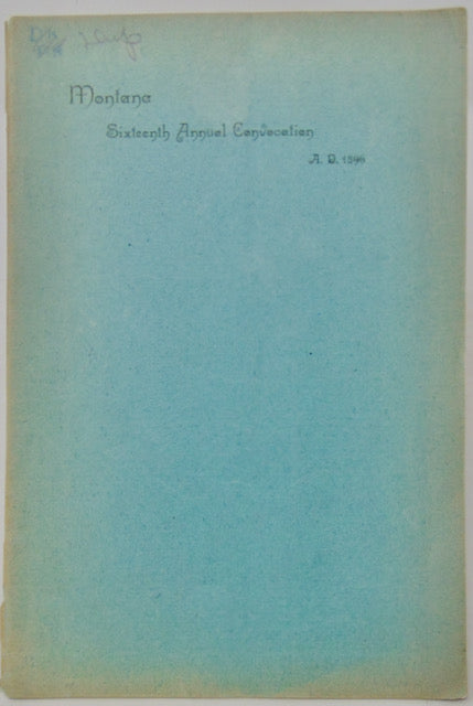 Sixteenth Annual Convocation of the Missionary District of Montana (1896)