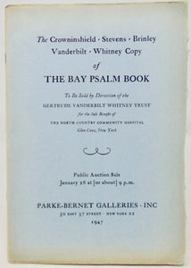 [Bay Psalm Book] 1947 descriptive Auction Catalogue
