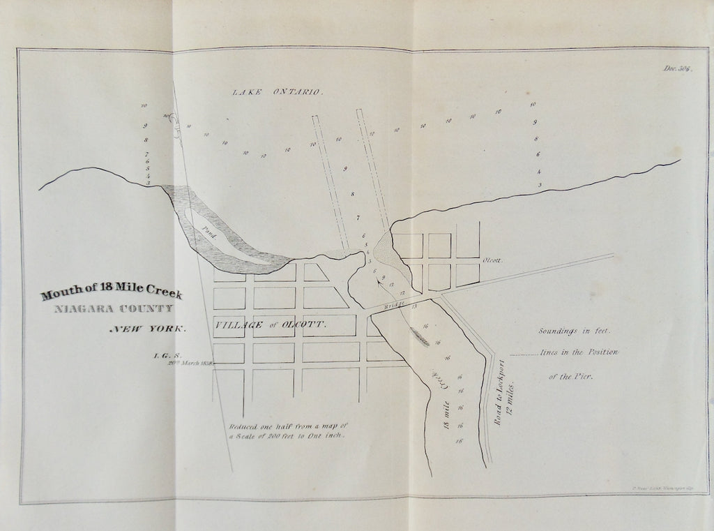 [MAP] 1838 Survey 18 Mile Creek, Olcott, NY, Niagara County