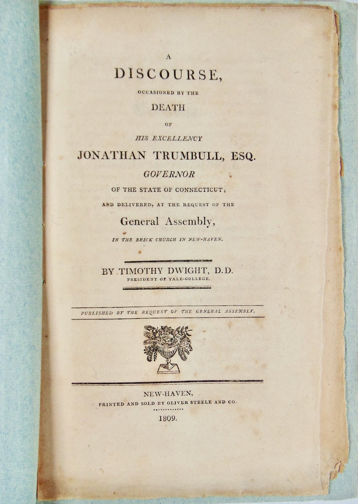 1809 Timothy Dwight, Funeral Sermon for Governor Jonathan Trumbull