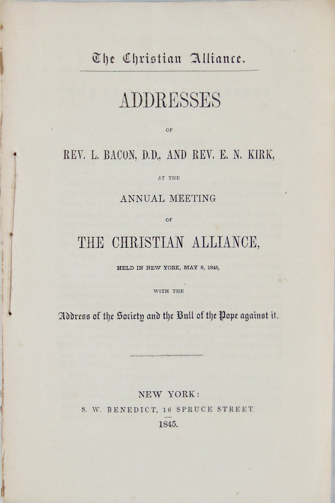 1845 Evangelical Missionaries to Italy Denounced by the Pope, their Answers