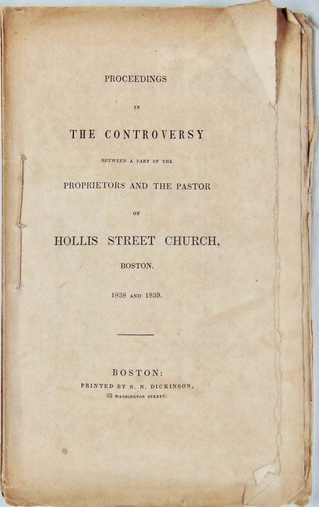 1839 Boston Pastor Loses Church over Abolitionism, Temperance, &c.
