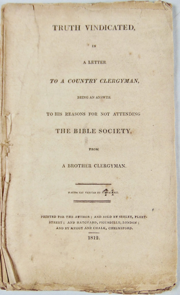 1812 Bible Society Defended from Charge of Being Insidious Enemy of the Church