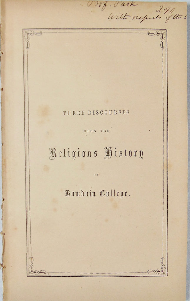 History of Revivals at Bowdoin College, 1858