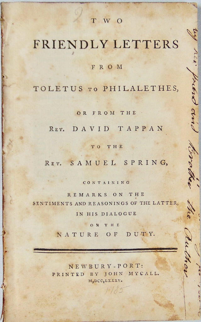 1785 Letters, Nature and Extent of Sin and Duty, Can a Sinner do any Good?