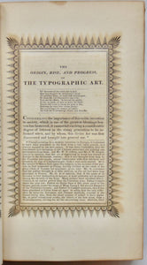 Johnson. Typographia, or the Printers' Instructor: including an account of the Origin of Printing