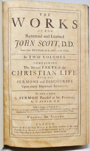 Scott, John. The Works of the Reverend and Learned John Scott, D. D., 2 vol. set 1718