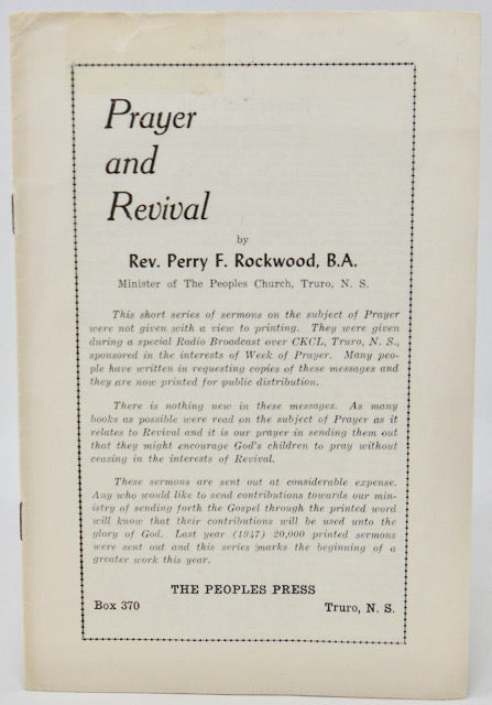 Rockwood, Perry F. Prayer and Revival
